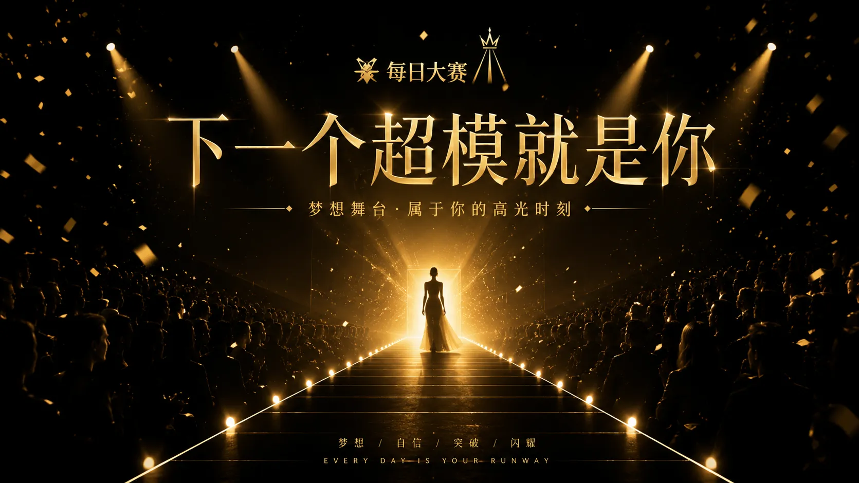 每日大赛黑金舞台与成年参赛者赛事主视觉